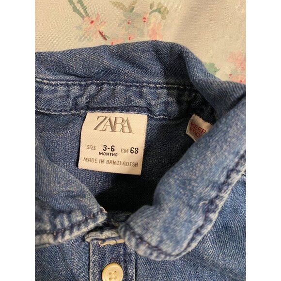 Zara Denim Jean Shirt Size 3-6 months - Picture 5 of 5